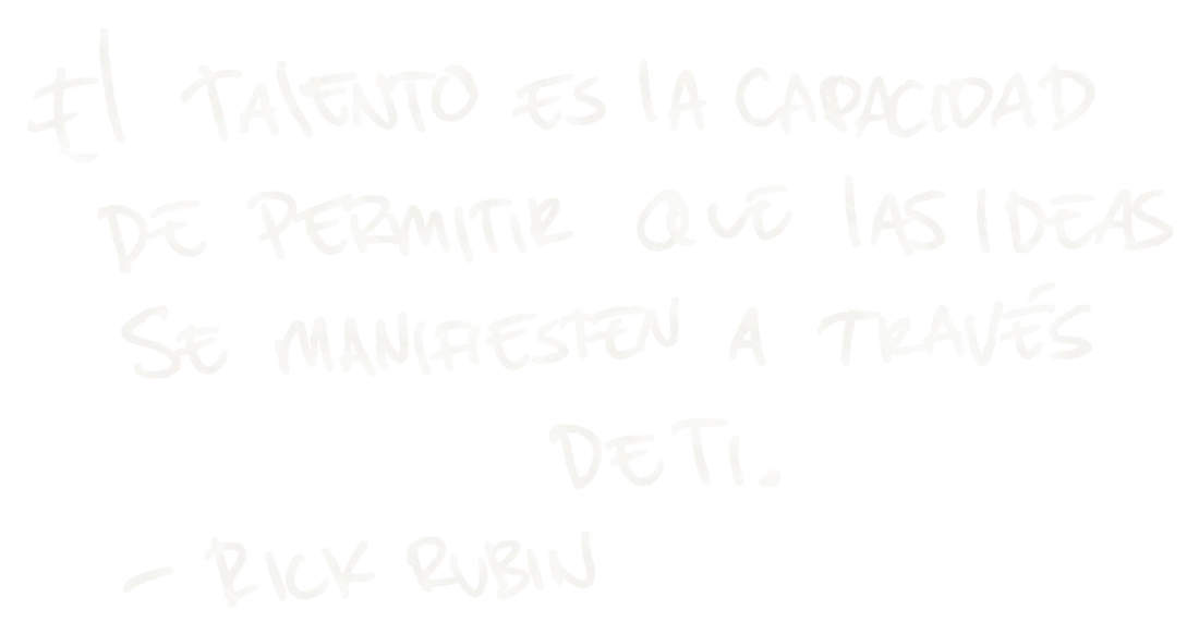 El talento es la capacidad de permitir que las ideas se manifiesten a través de ti. — Rick Rubin
